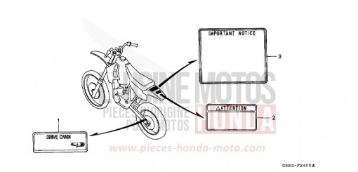 ETIQUETTE DE PRECAUTIONS CR80RL de 1990